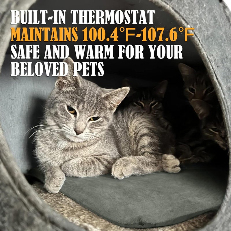 petnf Outdoor Pet Heating Pad for Cats House Safe Electric Cat Warming Pad Waterproof Heated Cat House for Outside Feral Animal Outdoor Heat Dog Bed Mat 20"X16" - Image 4